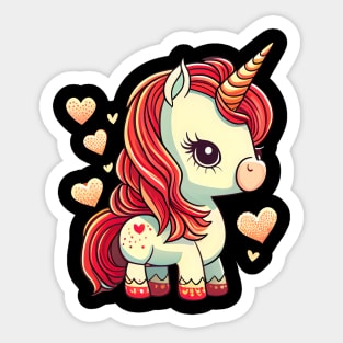 Valentines Unicorn Love Sticker